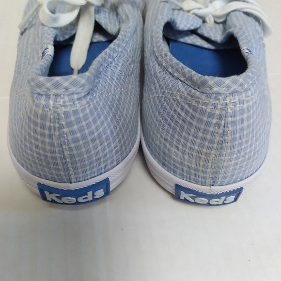 Keds Women's Blue and White Gingham Lace Up Low Top Sneakers Size 8.5 - Picture 9 of 12